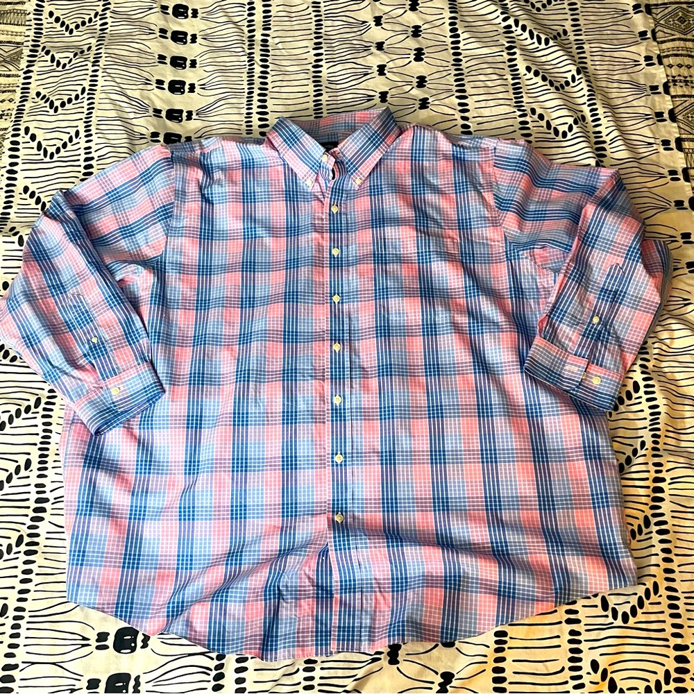BIG & TALL BROOKS BROTHERS PLAID SHIRT ON 3XL